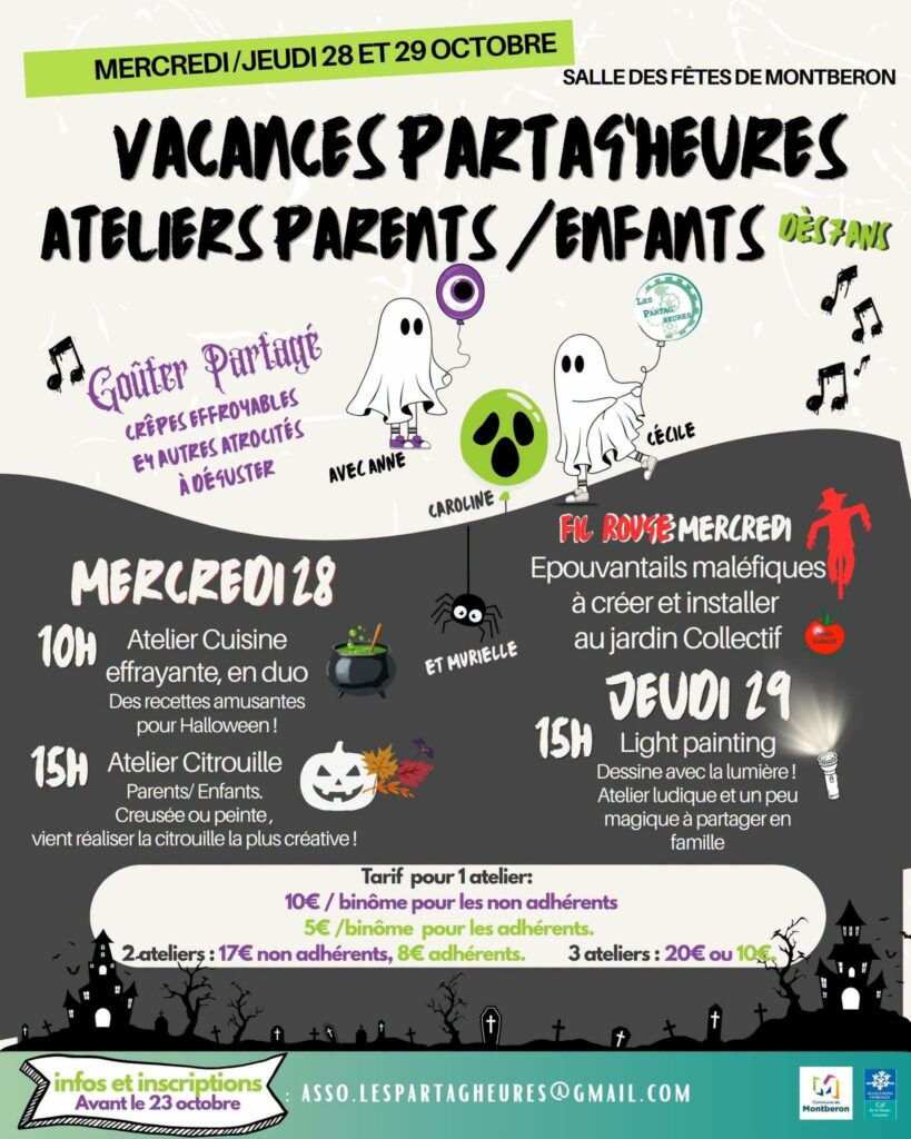 Vacances : ateliers parents-enfants spécial Halloween avec les Partag’heures